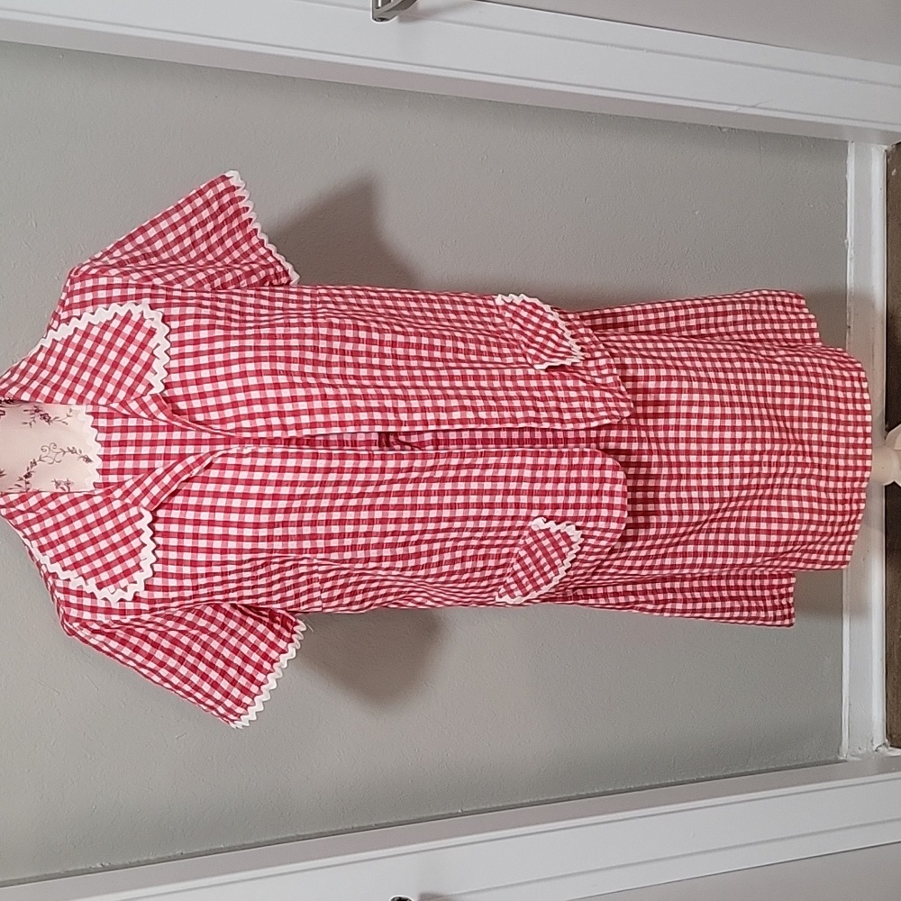 Vintage | Red and White Gingham Dress with Matching Jacket - Picture 3 of 16